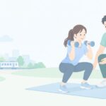 二子新地駅の近くで通い放題のパーソナルジムはをイメージしたイラスト