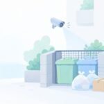 ゴミ置き場の不法投棄に困るをイメージしたイラスト
