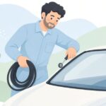 ガラスモールをローラーで挿入する様子をイメージしたイラスト