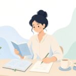 用語集と本文訳語の照合をイメージしたイラスト