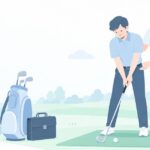 会社のゴルフコンペが決まったをイメージしたイラスト