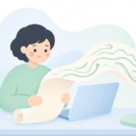 AIが長い文章を書き出す様子をイメージしたイラスト