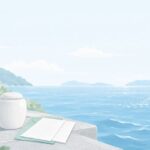 お墓の遺骨を海洋散骨する流れをイメージしたイラスト