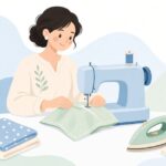 ハンカチの三つ折り縫いをイメージしたイラスト