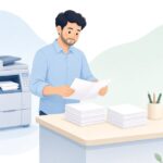 配布資料の準備をイメージしたイラスト