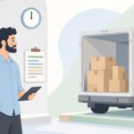 搬入時間帯の照合をイメージしたイラスト