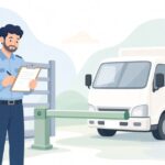 搬入車両番号の照合をイメージしたイラスト