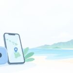 ハワイ旅行のネットはどうするをイメージしたイラスト