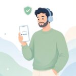 ヘッドホンの音量制限をイメージしたイラスト