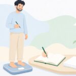 身長と体重の記録をイメージしたイラスト