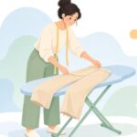 裾の長さ確認をイメージしたイラスト
