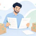 返品リストと返金明細の照合をイメージしたイラスト