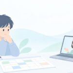 高校生が勉強の計画を立てられないをイメージしたイラスト
