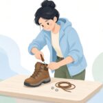 登山靴用補修フックをイメージしたイラスト