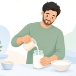 牛乳からヨーグルトを手作りする様子をイメージしたイラスト