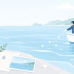 遠く離れた故郷の海に還したいをイメージしたイラスト