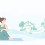 ホットヨガを家と職場の近くで通いたいをイメージしたイラスト