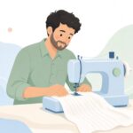布にピンタックを縫う様子をイメージしたイラスト