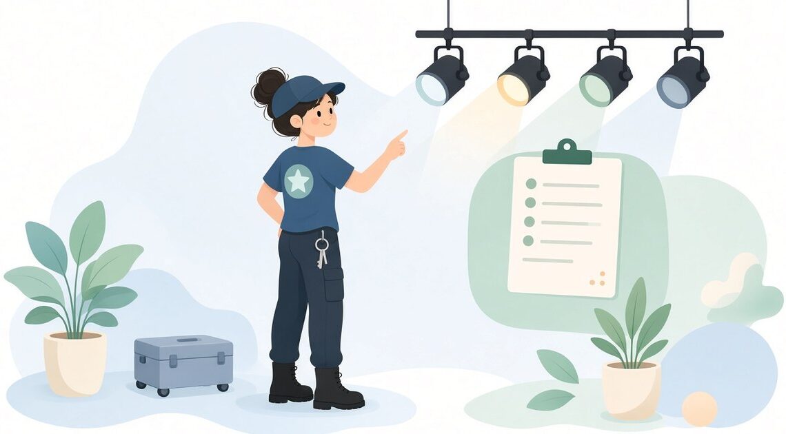 吊った照明器具の番号と仕込み表を照合し、違う器具だけ出す