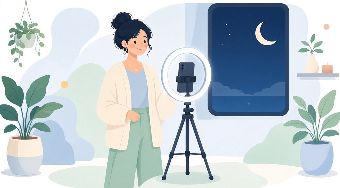 室内の夜は顔の前に光を置いて撮る