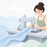 工業用ミシンの三巻ラッパをイメージしたイラスト