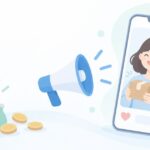 少ない予算でインフルエンサーPRをイメージしたイラスト