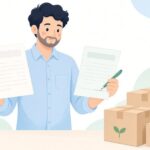 請求数量と検収数量の照合をイメージしたイラスト