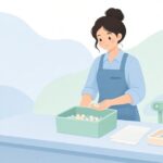 支給部品の余りの返却をイメージしたイラスト