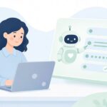 AIがWeb画面の入力を手伝う様子をイメージしたイラスト