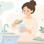 瓶オープナーで固いふたを開ける様子をイメージしたイラスト