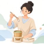 彫金で酸洗い剤に作品を浸す様子をイメージしたイラスト