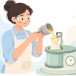 彫金工房で真空鋳造をする様子をイメージしたイラスト