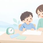 中学受験の国語、低学年から見てもらうをイメージしたイラスト