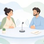 会議マイクの配置をイメージしたイラスト