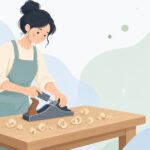 鉋用交換裏金をイメージしたイラスト