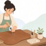 小ハトメ用の菊割り棒をイメージしたイラスト