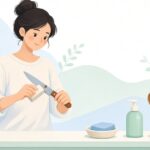 包丁用サビ取り消しゴムをイメージしたイラスト