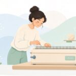 編み機用ラッチ針をイメージしたイラスト