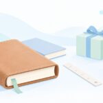 読書好きに革のブックカバーを贈りたいをイメージしたイラスト