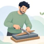 革包丁用研ぎ治具をイメージしたイラスト