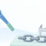 レバーホイストのチェーン交換時期の目安をイメージしたイラスト