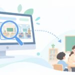 教室の生徒をネットで集めたいをイメージしたイラスト