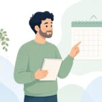 貸し出し物の返却日管理をイメージしたイラスト