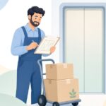 搬入指定階の照合をイメージしたイラスト