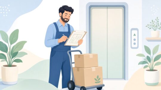 搬入の指定階と置いた階を照合して、階が違う荷物だけ出す