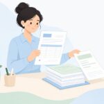 入金明細と請求残の照合をイメージしたイラスト