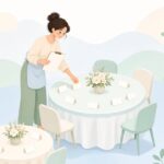 招待者と席の照合をイメージしたイラスト