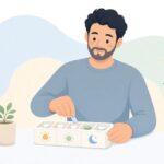 薬の服用表をイメージしたイラスト