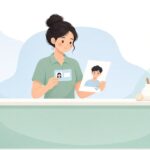 会員証の顔写真照合をイメージしたイラスト