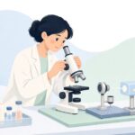 顕微鏡対物レンズの接続アダプターをイメージしたイラスト